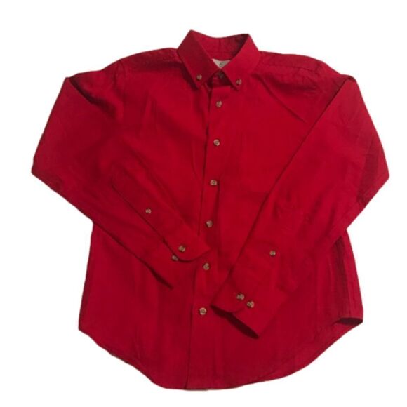 Class Club Boy’s Red Long Sleeve Button Down Shirt Sz 12 - Picture 1 of 5